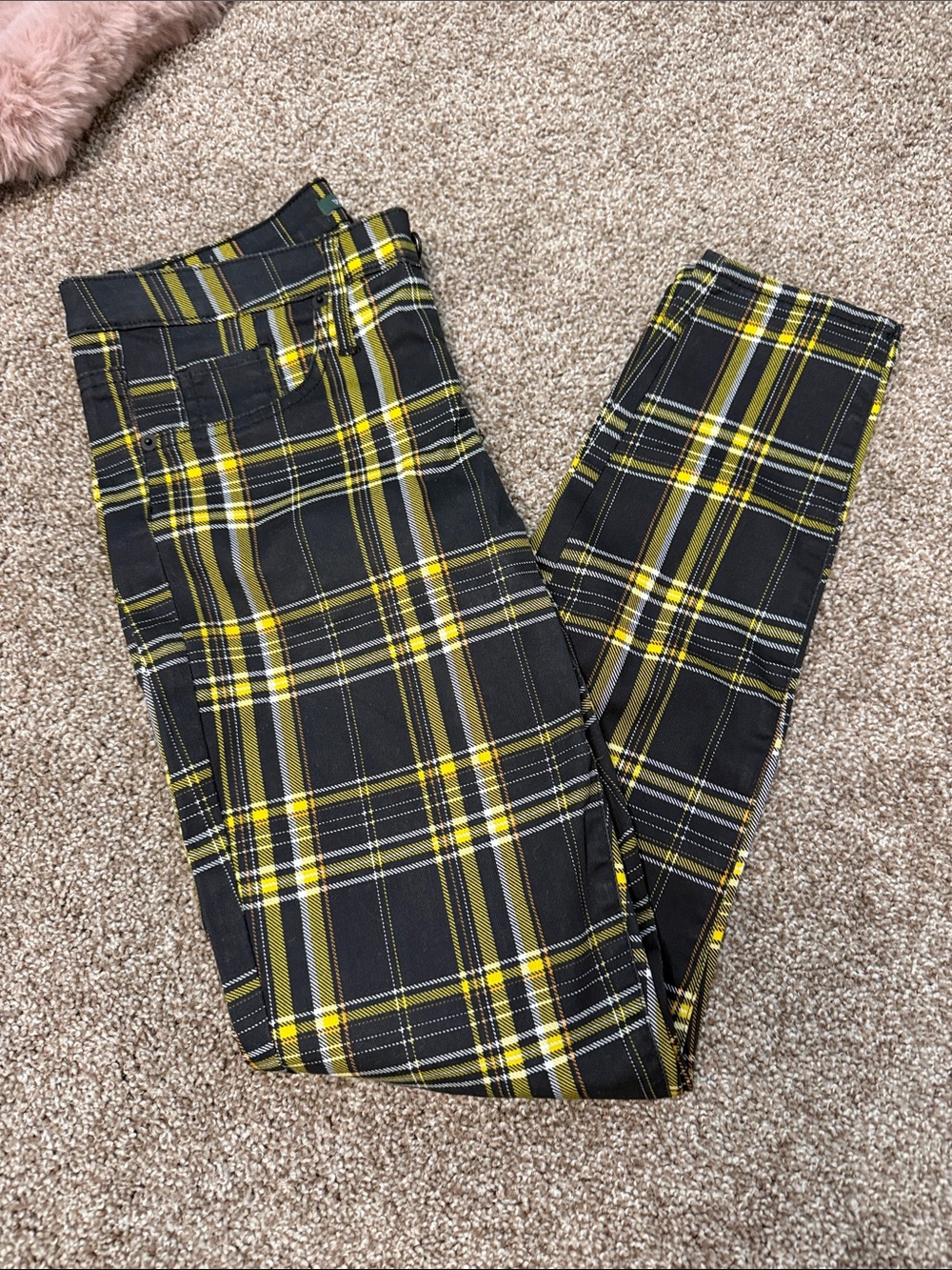 wild fable Yellow and Black Plaid Leggings